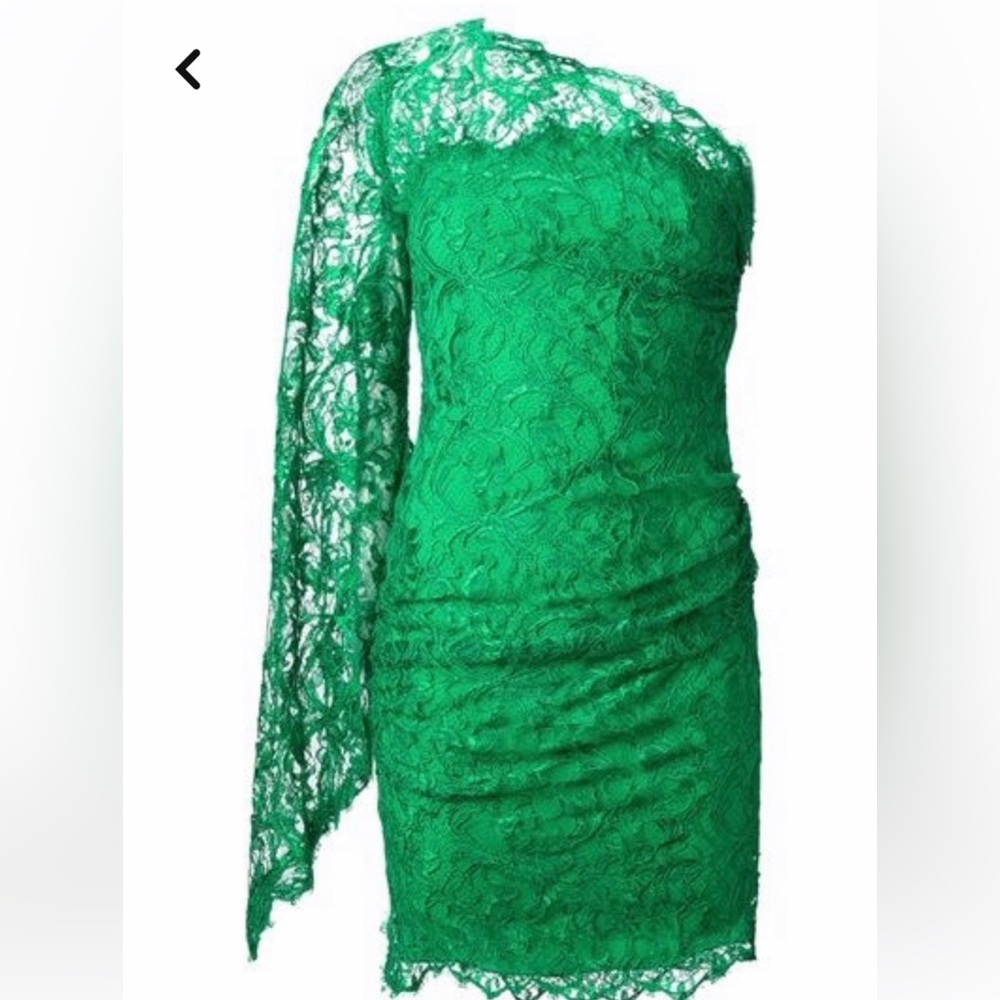 Emilio Pucci Green Ruched Asymmetrical Cocktail Dress